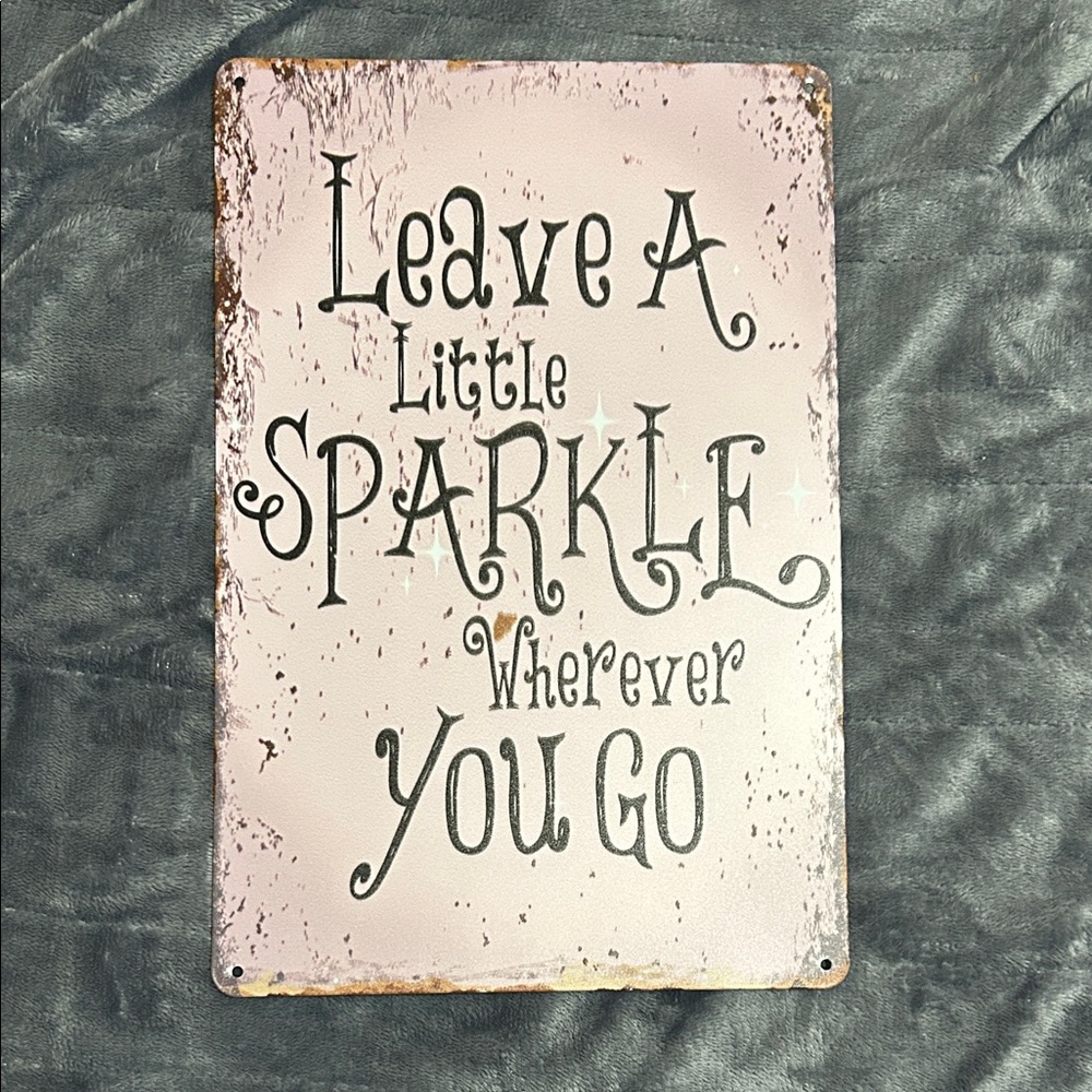 Leave A Little Sparkle Wherever You Go - Pink Wall Sign
